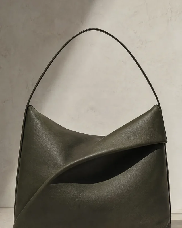 Vela Ridge Shoulder Bag in olive, front view