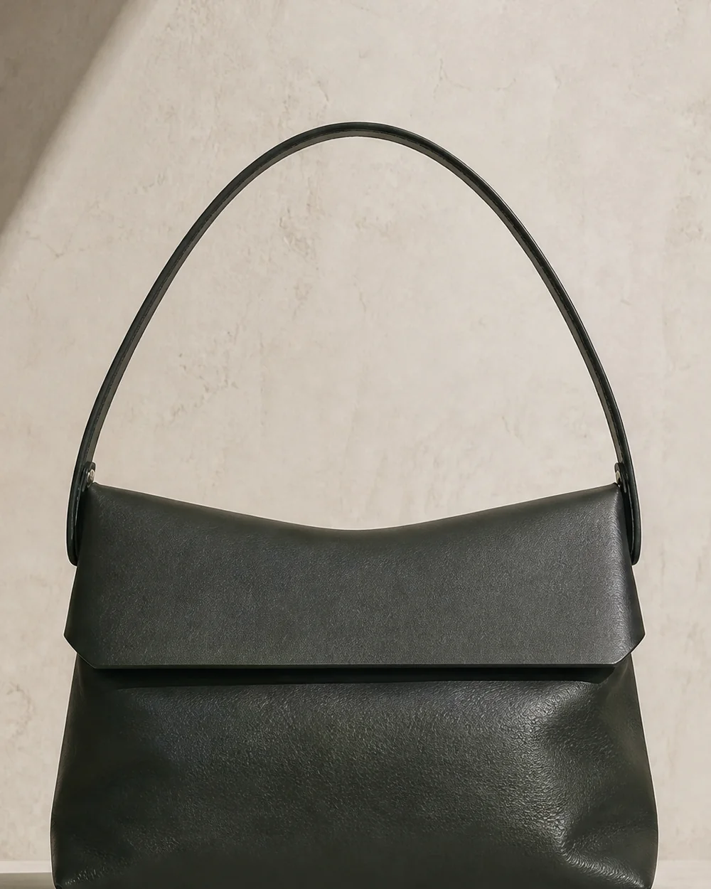 Hinge Shoulder Bag in deep forest, front view