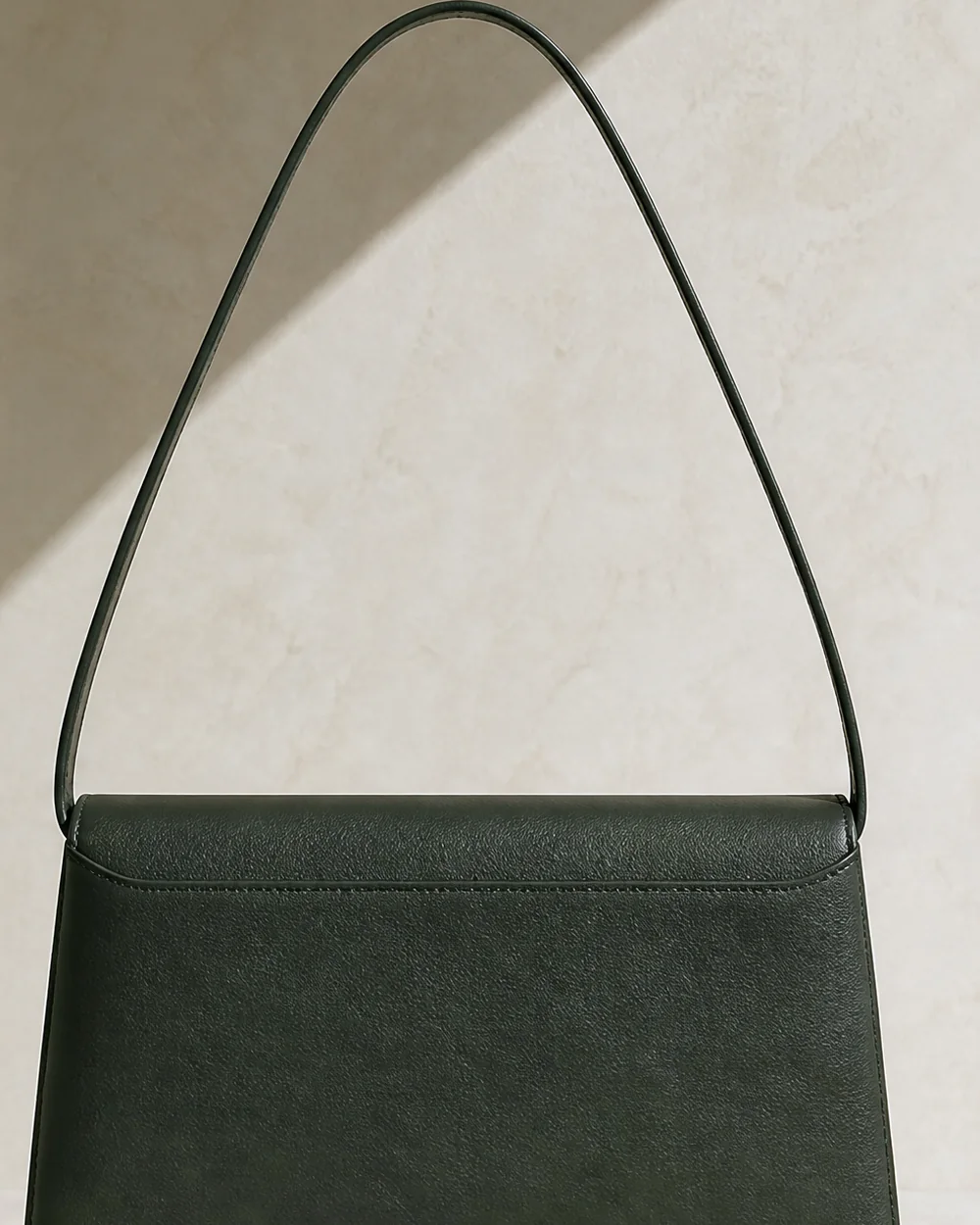 Cadence Stepped Shoulder Bag in forest, back view