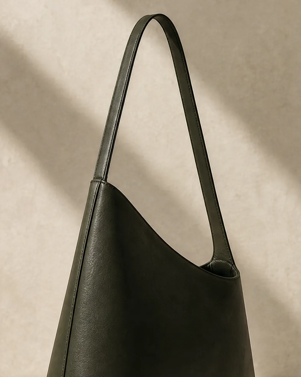 Slope Shoulder Bag in deep forest, side view
