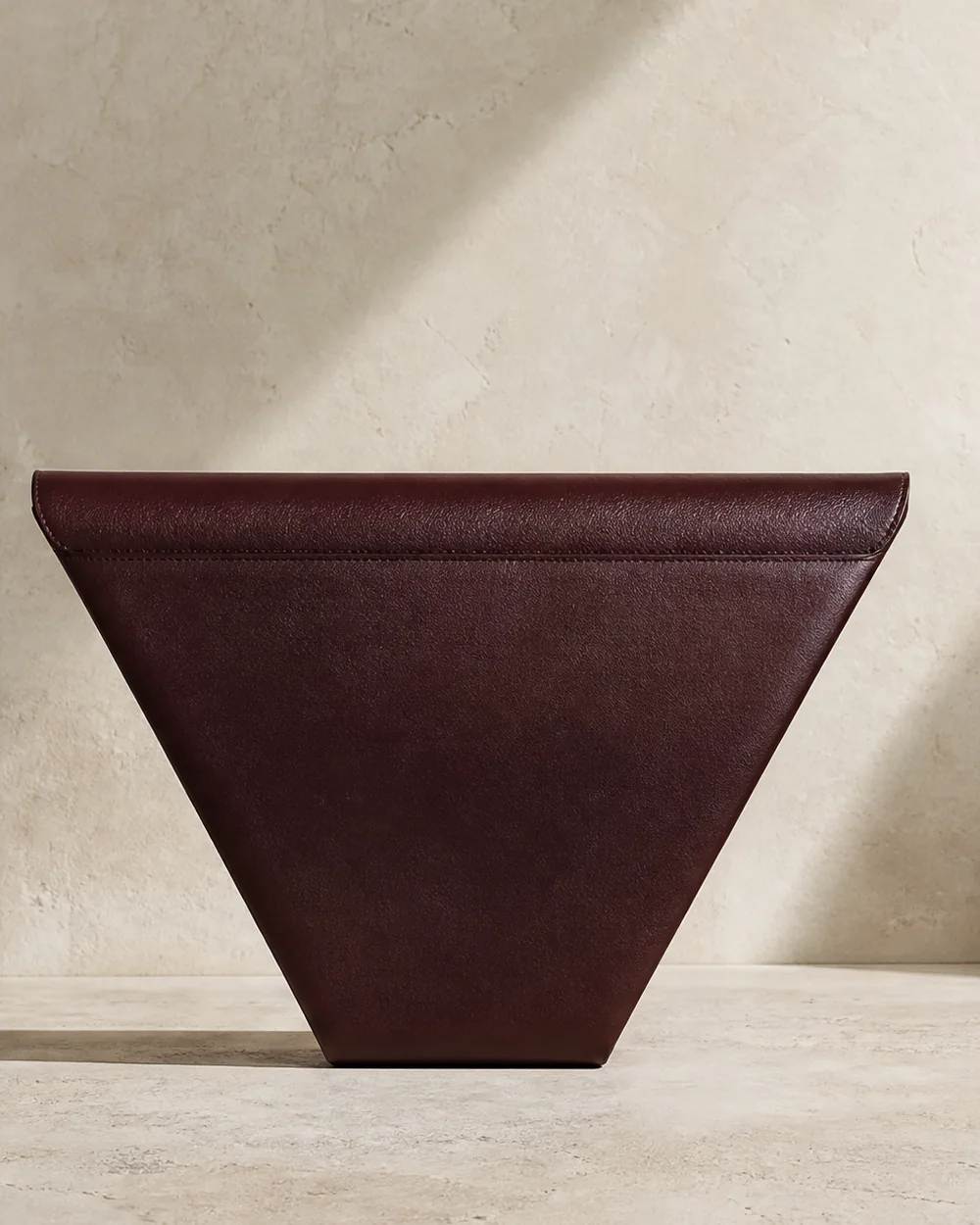 Parabola Envelope Clutch in oxblood, back view