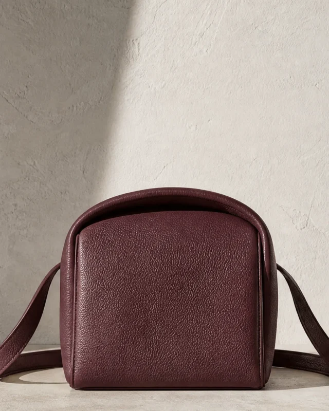 Portico Arch Crossbody in oxblood, front view