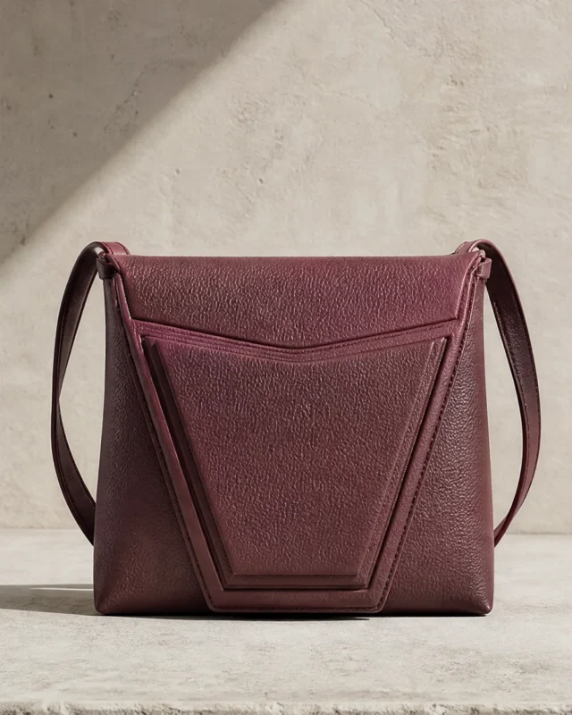 Angle Nested Crossbody in plum, front view
