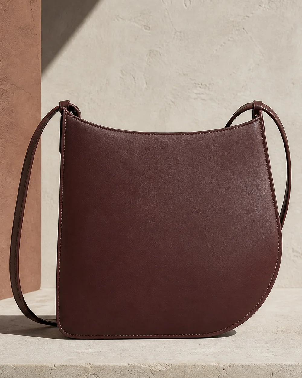 Silhouette Crossbody in oxblood, front view