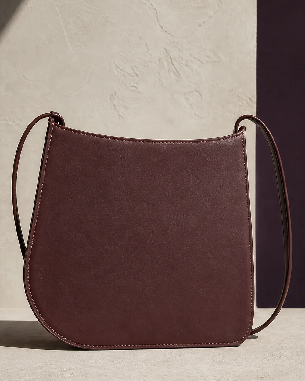 Silhouette Crossbody in oxblood, back view
