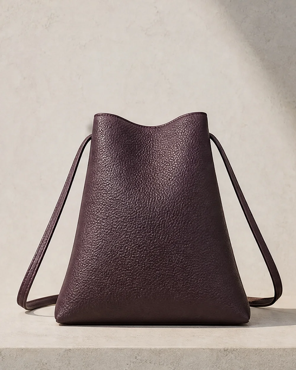 Lantern Crossbody in plum, front view
