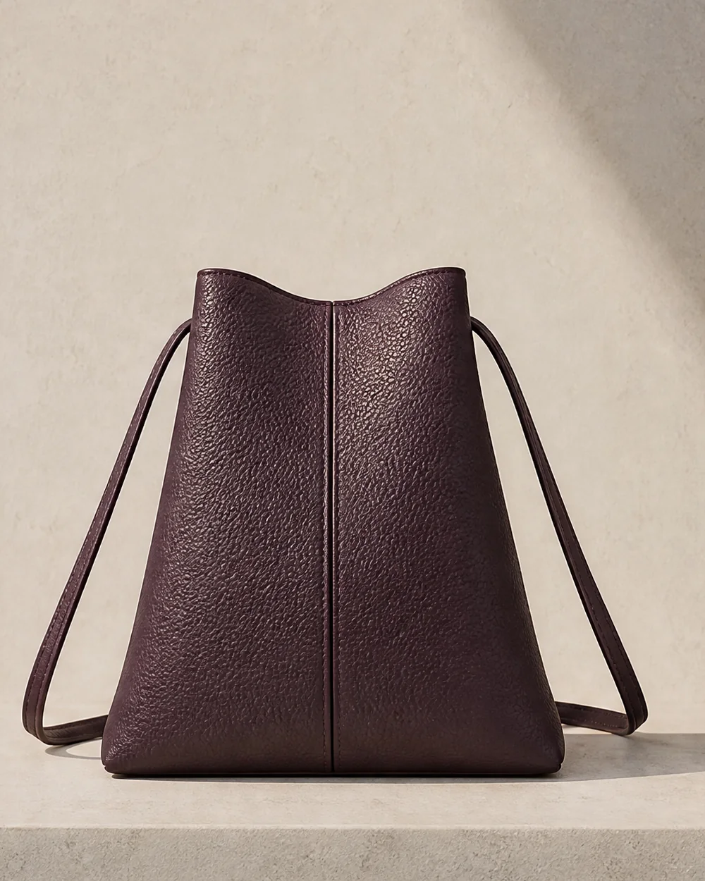 Lantern Crossbody in plum, back view