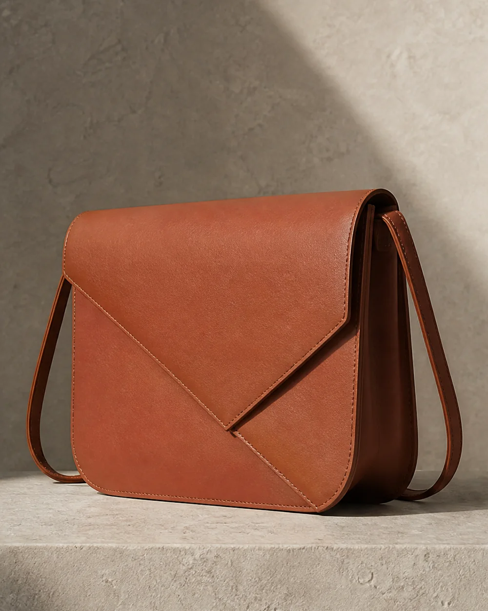 Envelope Crossbody in terracotta, side view