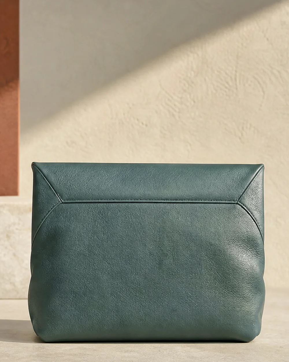 Billow Pouch in teal, back view