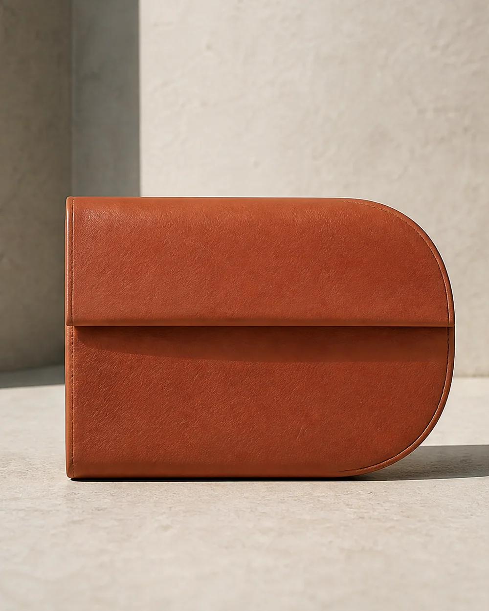 Fillet Coin Pouch in terracotta, front view
