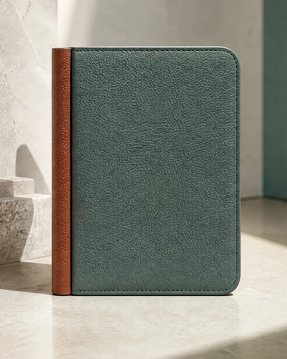 Foldbook Wallet in teal, front view
