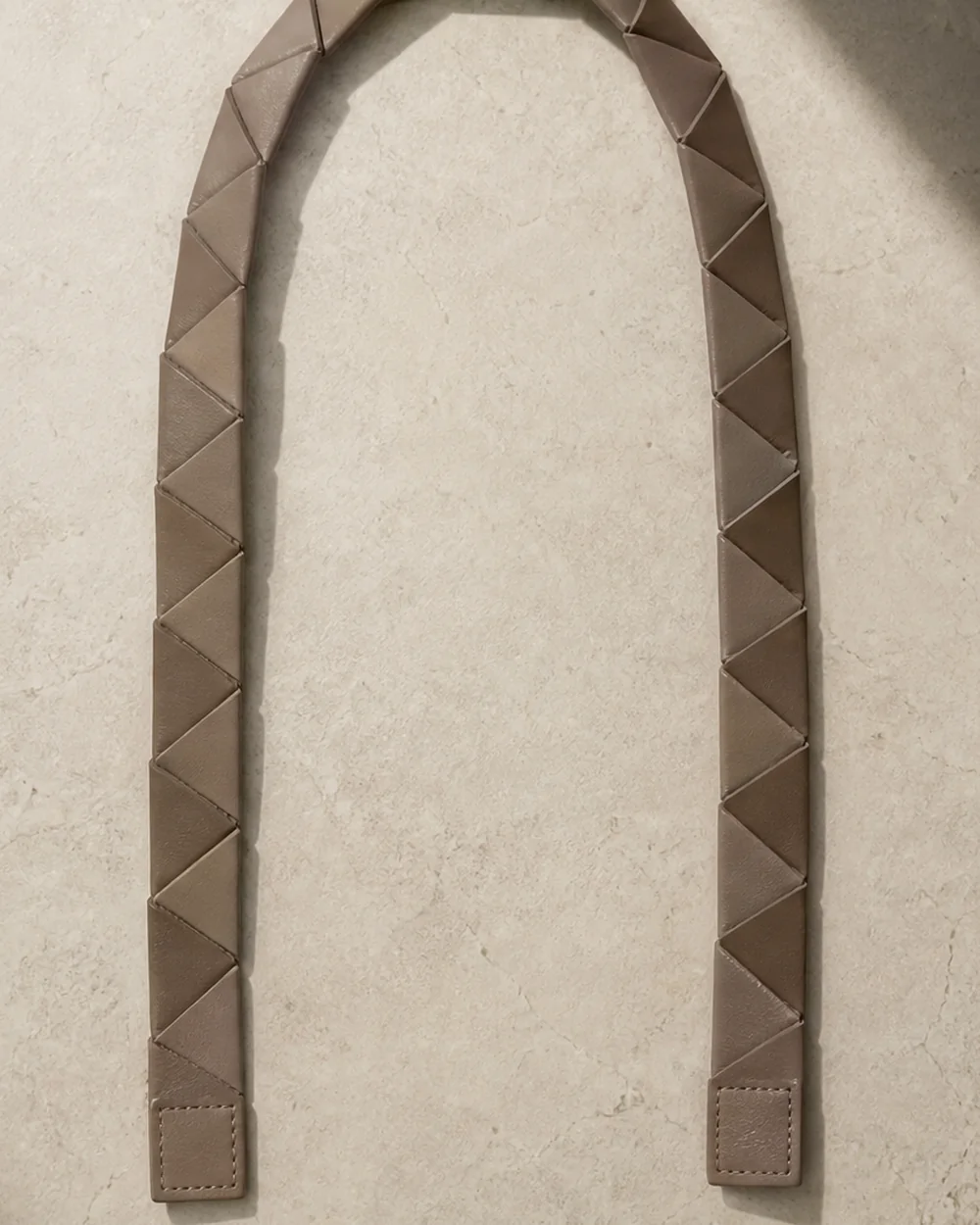 Tension Segmented Strap in stone, back view