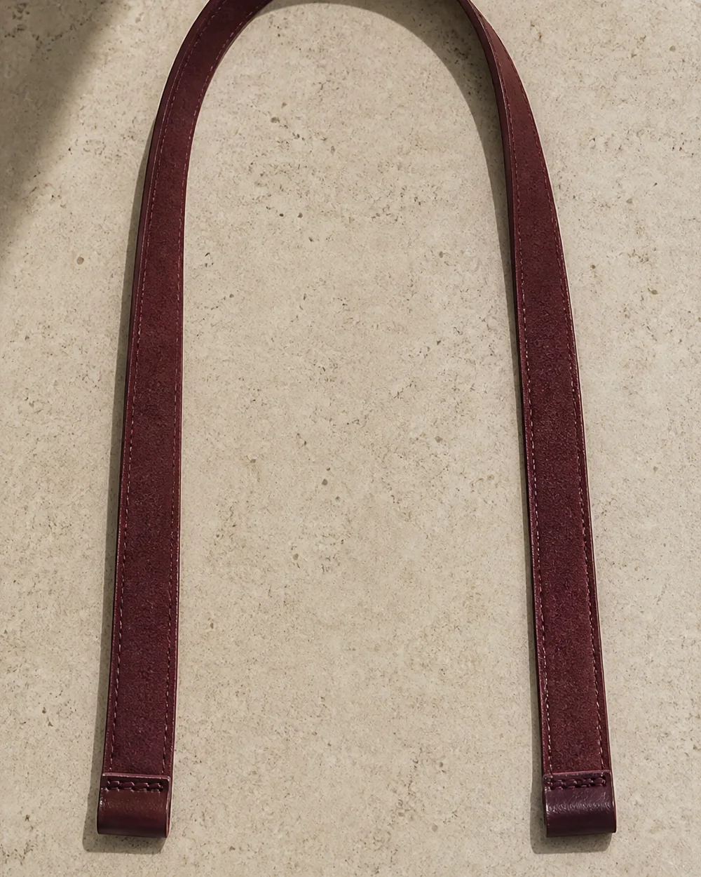 Continuity Strap in oxblood, back view